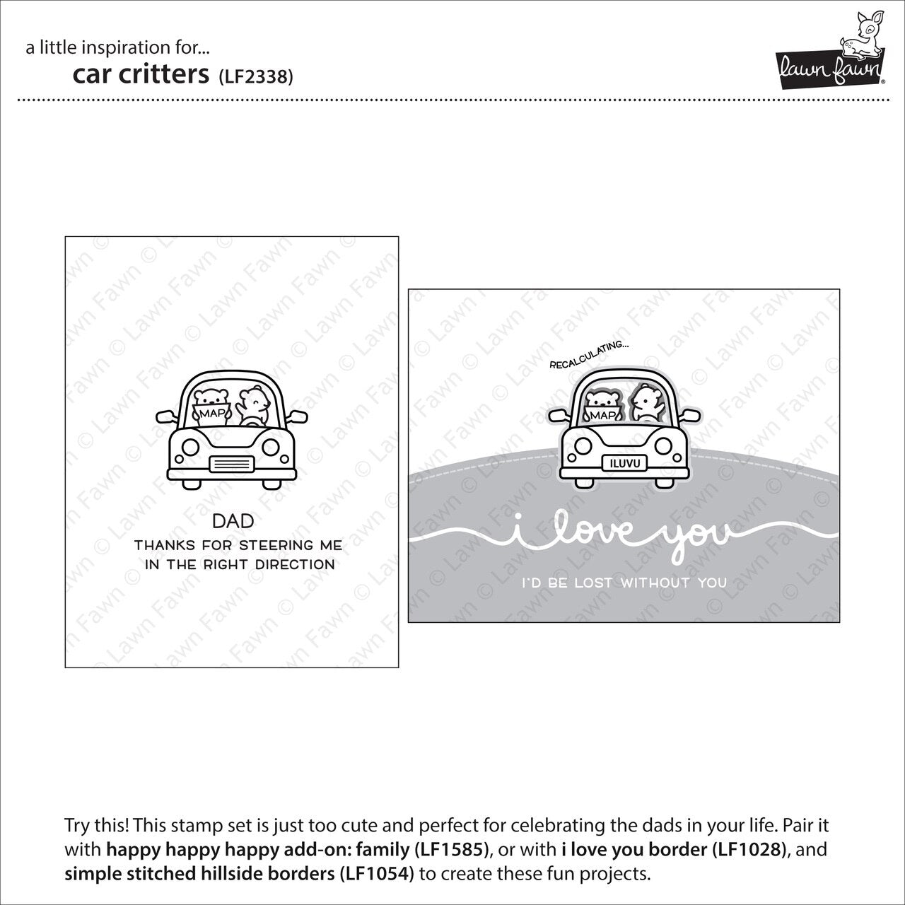 Lawn Fawn - Clear Stamps - Car Critters-ScrapbookPal