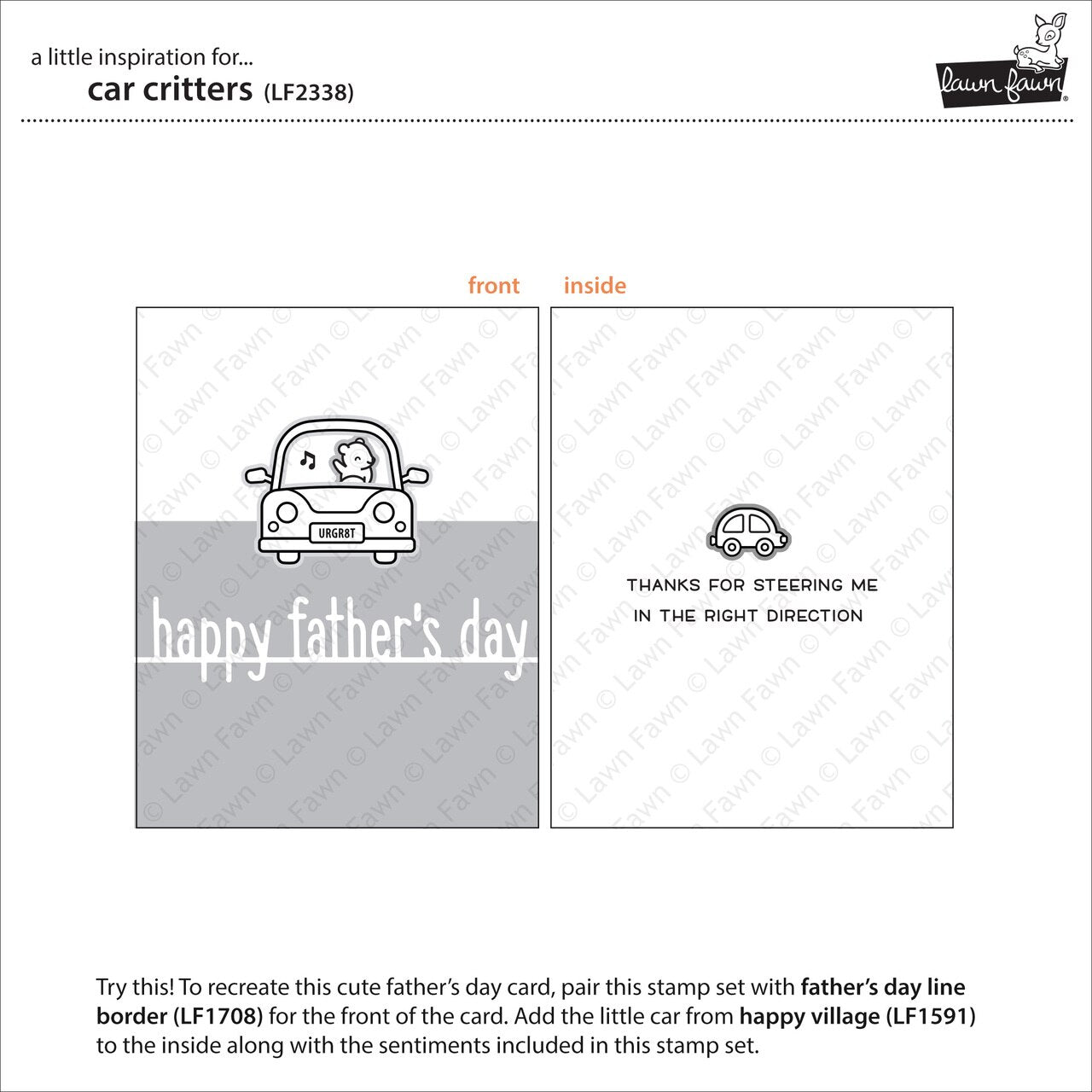 Lawn Fawn - Clear Stamps - Car Critters-ScrapbookPal