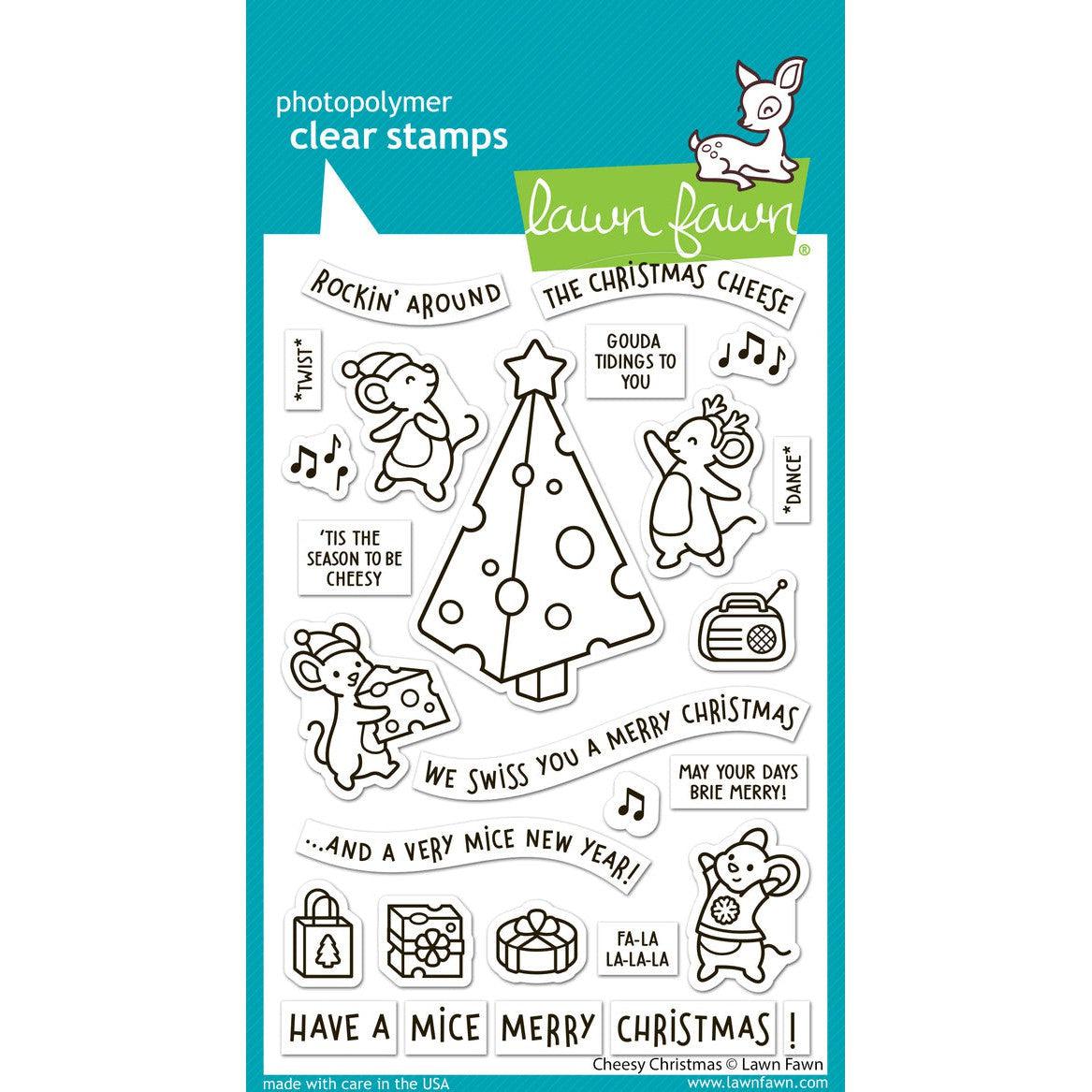 Lawn Fawn - Clear Stamps - Cheesy Christmas-ScrapbookPal