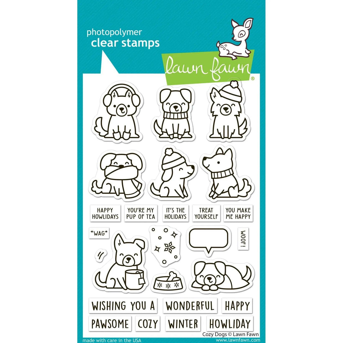 Lawn Fawn - Clear Stamps - Cozy Dogs-ScrapbookPal