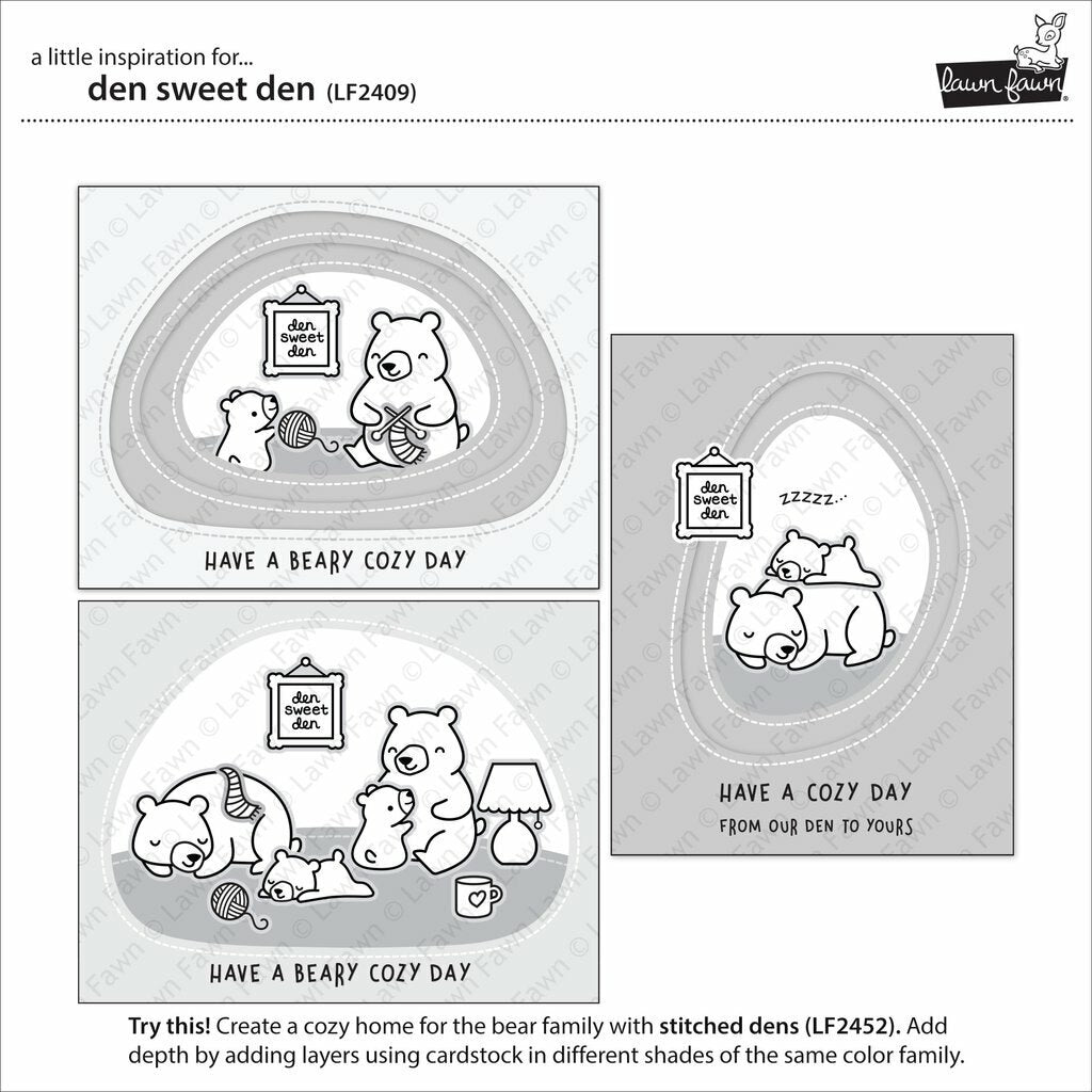 Lawn Fawn - Clear Stamps - Den Sweet Den-ScrapbookPal