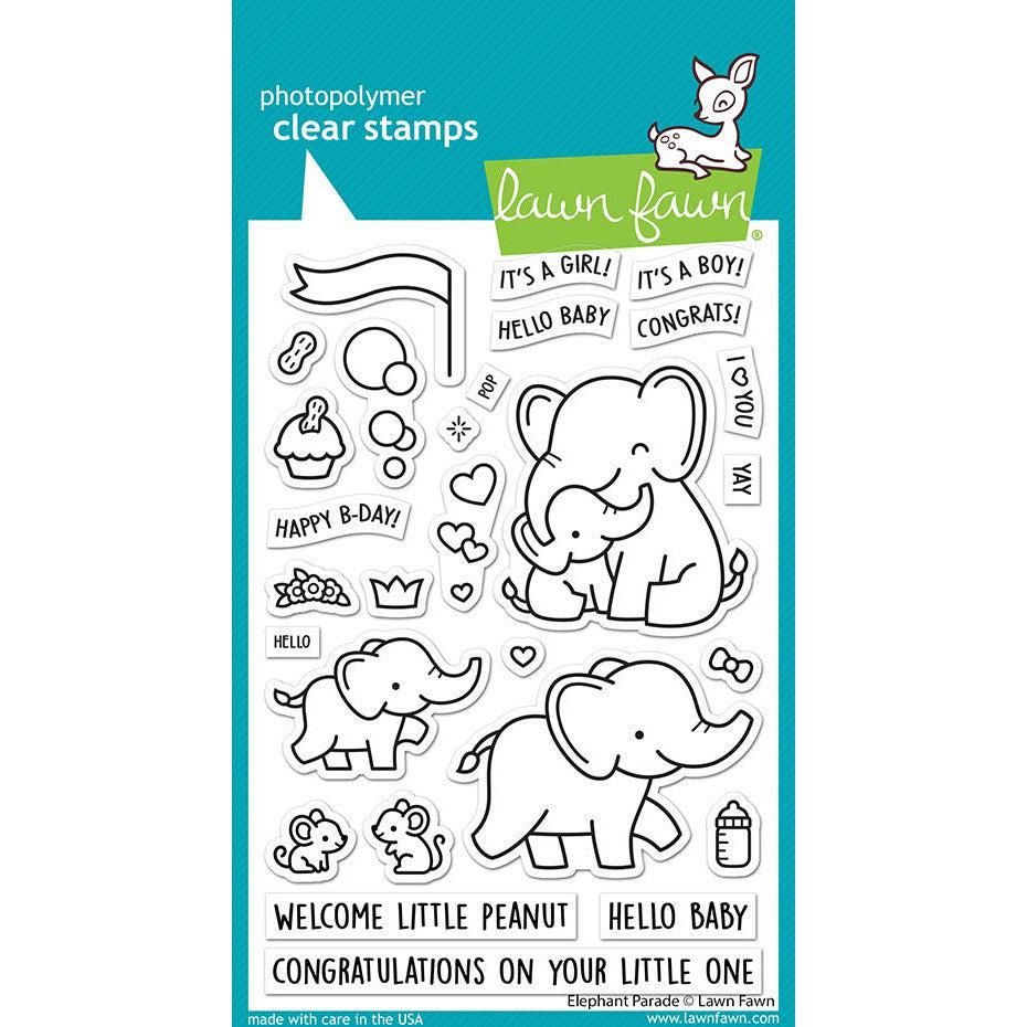 Lawn Fawn - Clear Stamps - Elephant Parade-ScrapbookPal