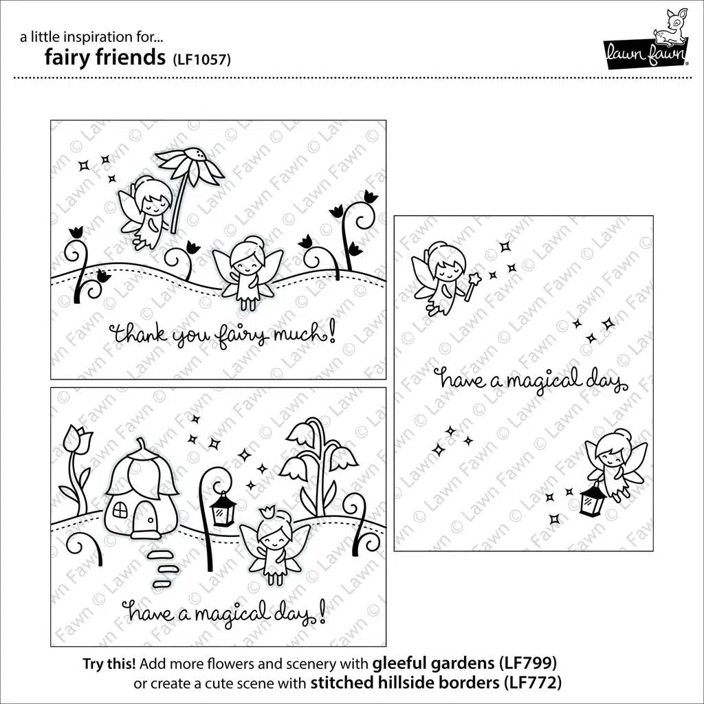 Lawn Fawn - Clear Stamps - Fairy Friends-ScrapbookPal