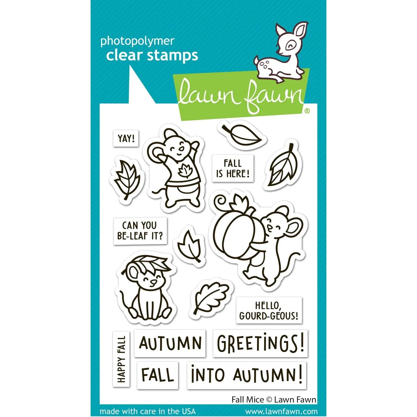 Lawn Fawn - Clear Stamps - Fall Mice-ScrapbookPal