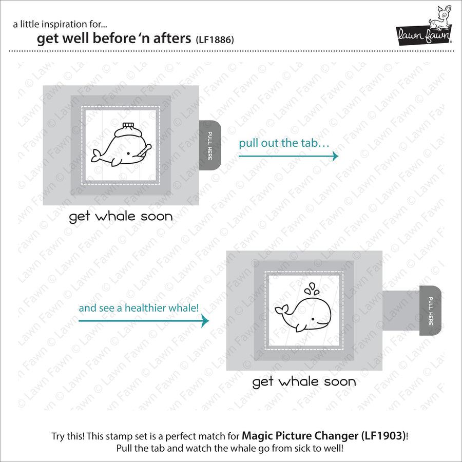 Lawn Fawn - Clear Stamps - Get Well Before &#39;n Afters-ScrapbookPal