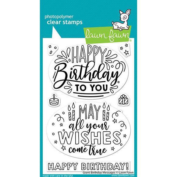 Lawn Fawn - Clear Stamps - Giant Birthday Messages-ScrapbookPal