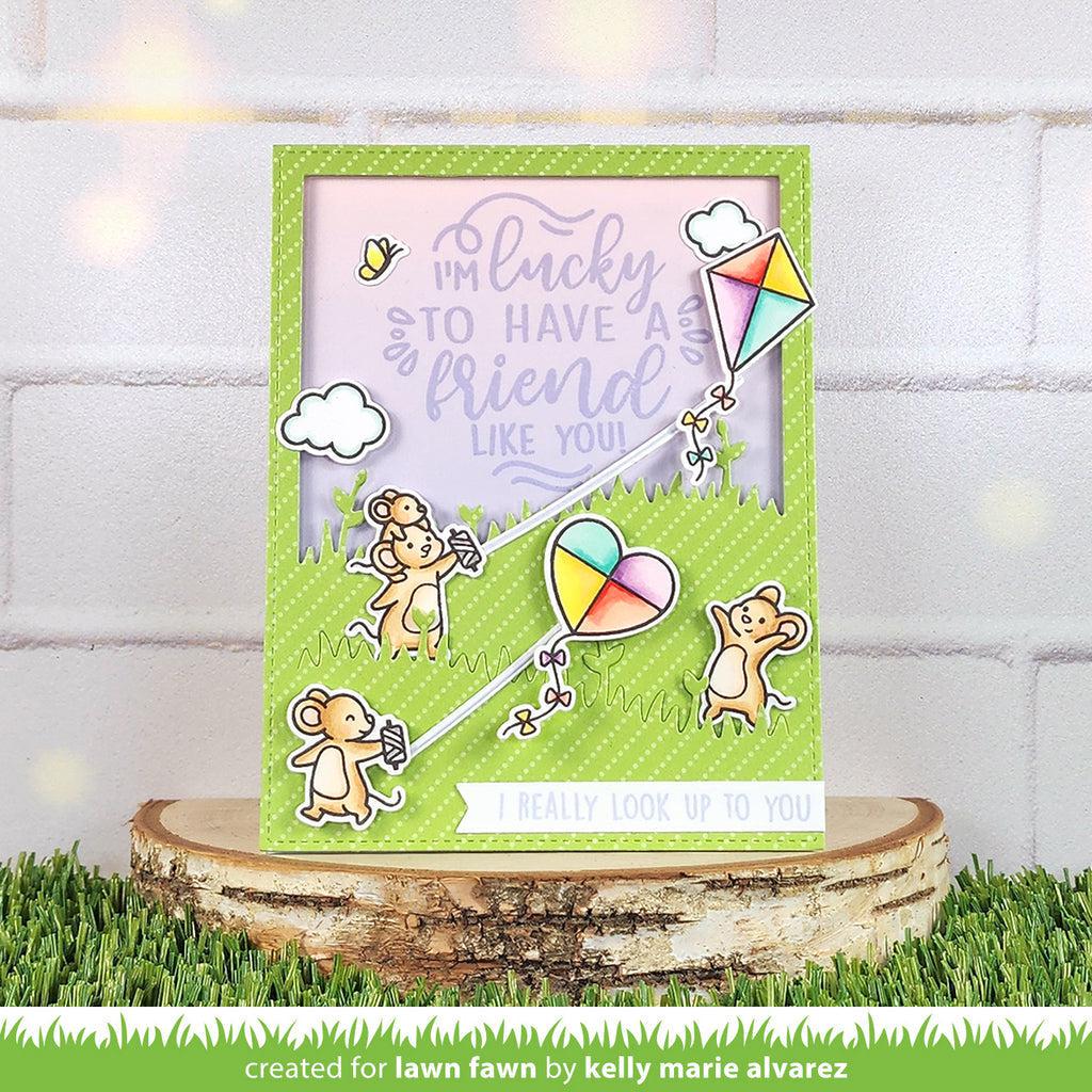 Lawn Fawn - Clear Stamps - Give It A Whirl Messages: Friends-ScrapbookPal