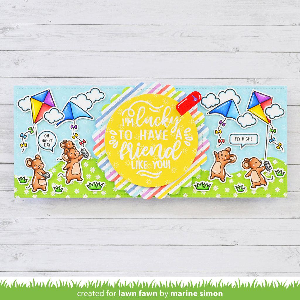 Lawn Fawn - Clear Stamps - Give It A Whirl Messages: Friends-ScrapbookPal