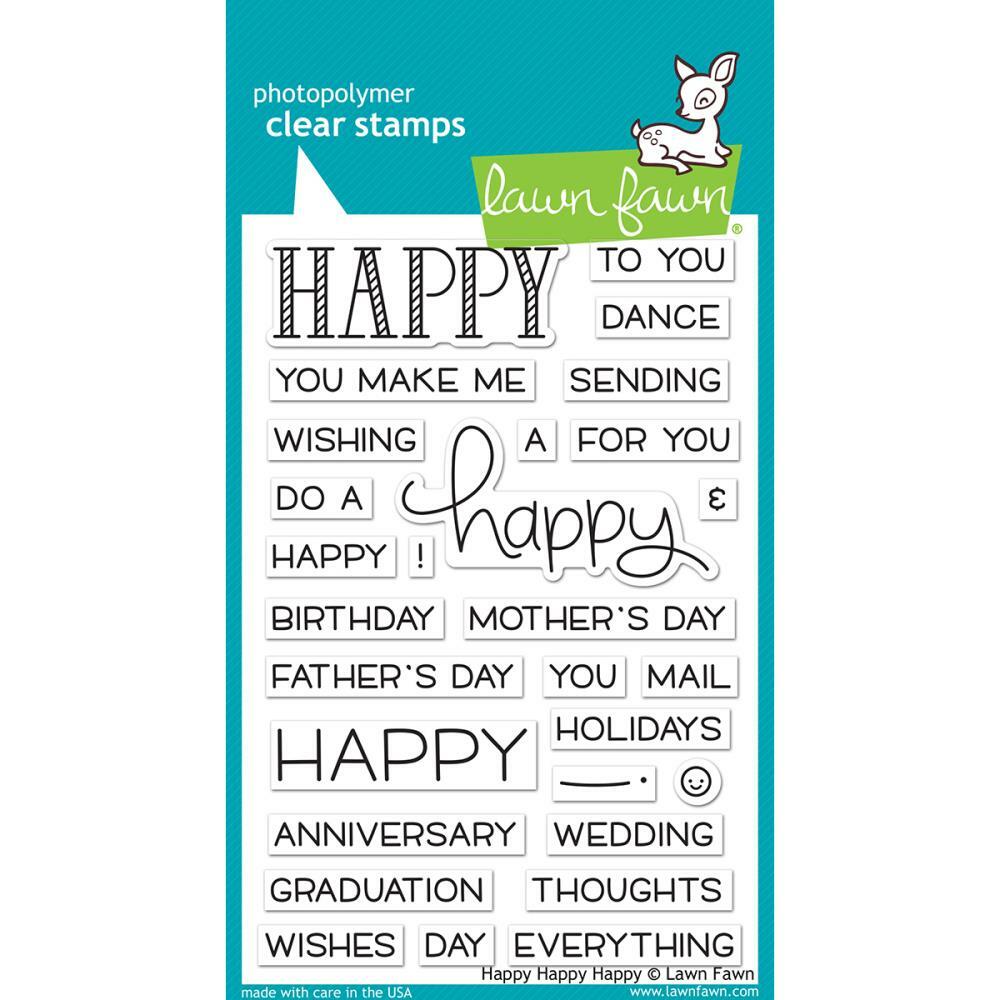 Lawn Fawn - Clear Stamps - Happy Happy Happy-ScrapbookPal