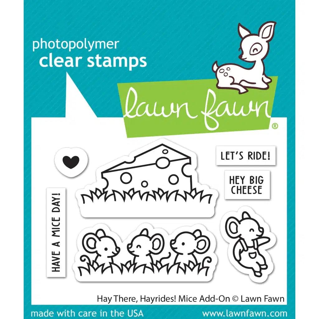 Lawn Fawn - Clear Stamps - Hay There, Hayrides! Mice Add-On-ScrapbookPal