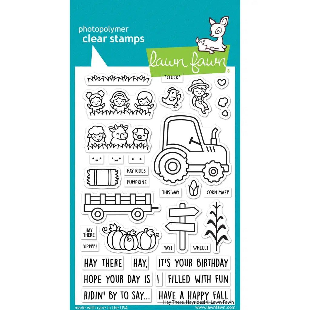 Lawn Fawn - Clear Stamps - Hay There, Hayrides!-ScrapbookPal