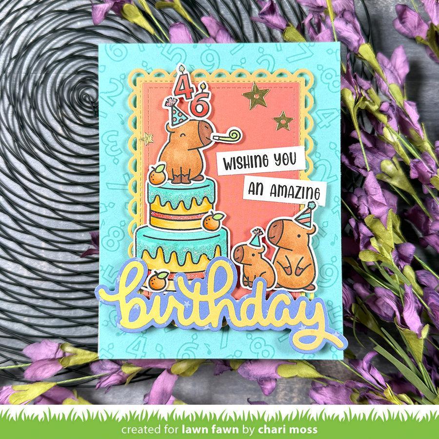Lawn Fawn - Clear Stamps - Henry&#39;s Build-A-Sentiment: Birthday-ScrapbookPal