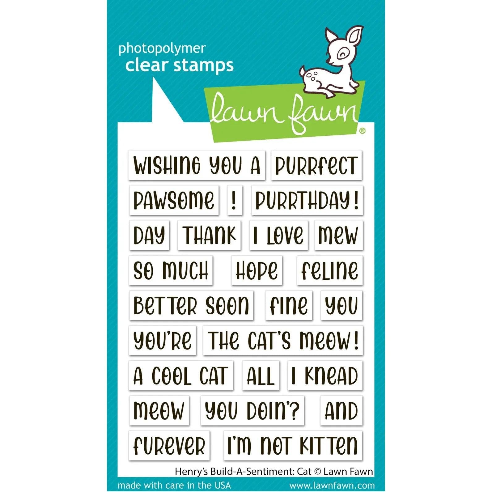Lawn Fawn - Clear Stamps - Henry's Build-A-Sentiment: Cat-ScrapbookPal