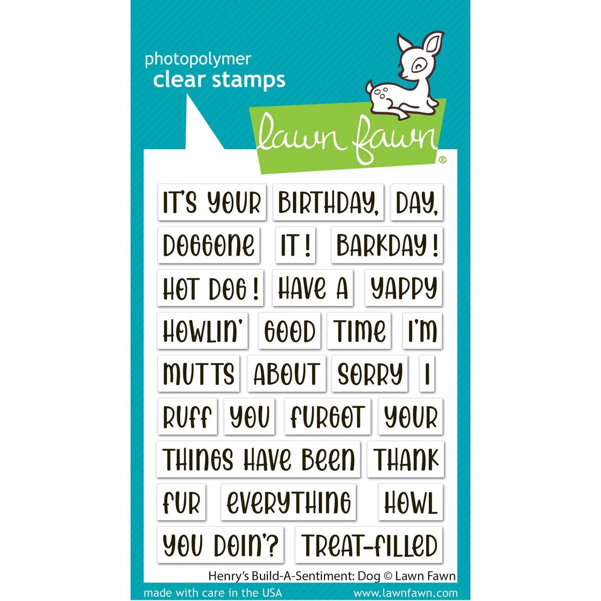Lawn Fawn - Clear Stamps - Henry's Build-A-Sentiment: Dog-ScrapbookPal
