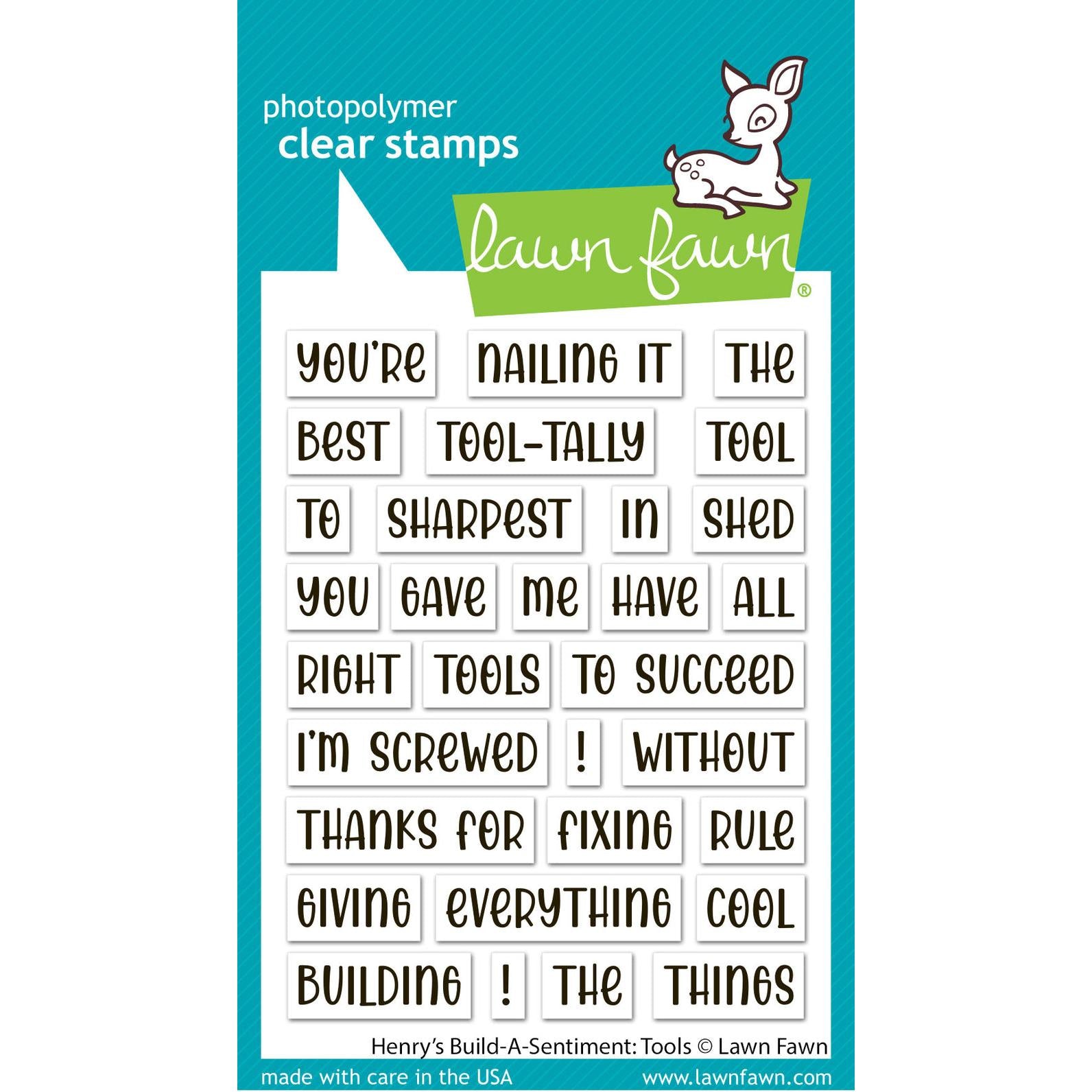 Lawn Fawn - Clear Stamps - Henry's Build-A-Sentiment: Tools-ScrapbookPal