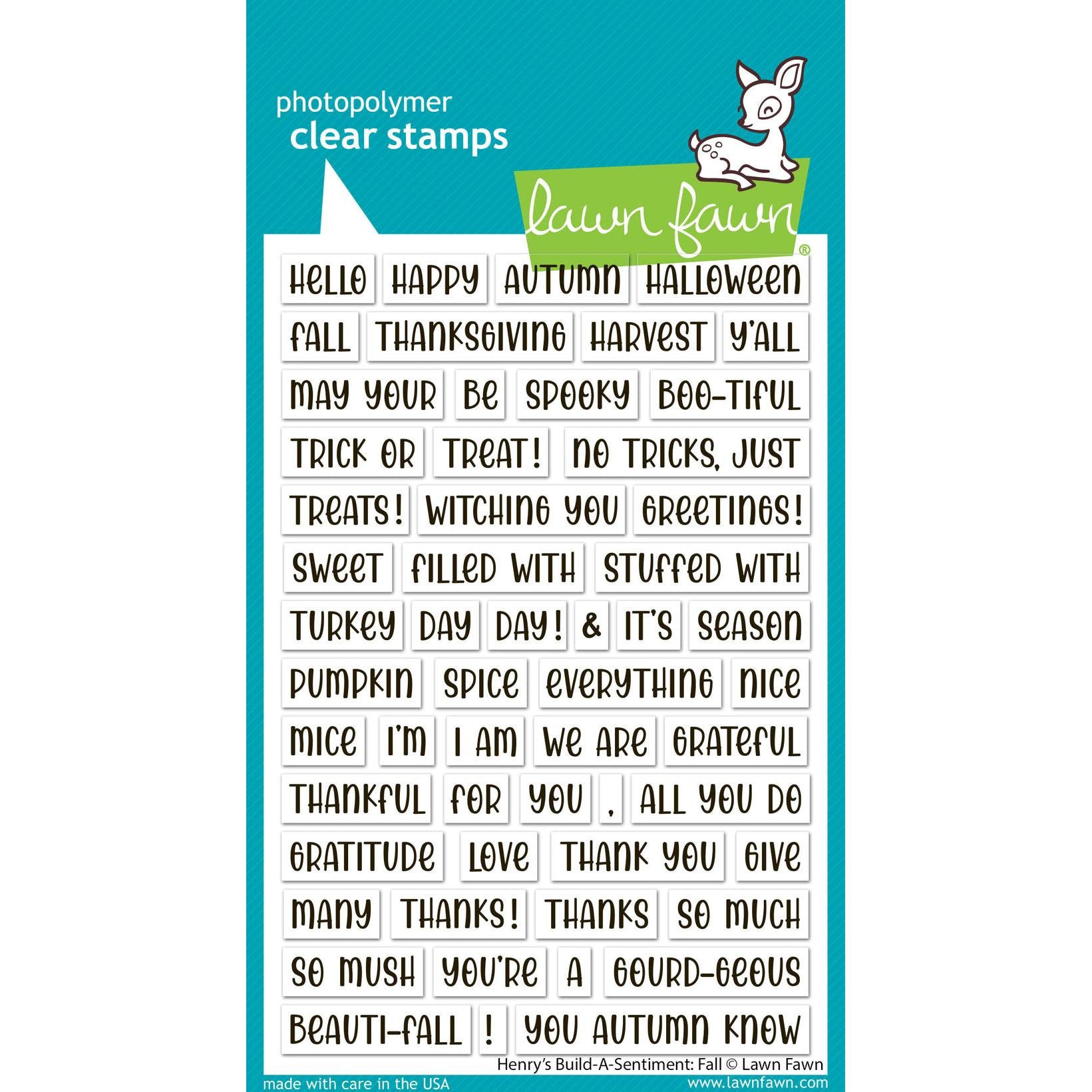 Lawn Fawn - Clear Stamps - Henry's Build-a-Sentiment: Fall-ScrapbookPal