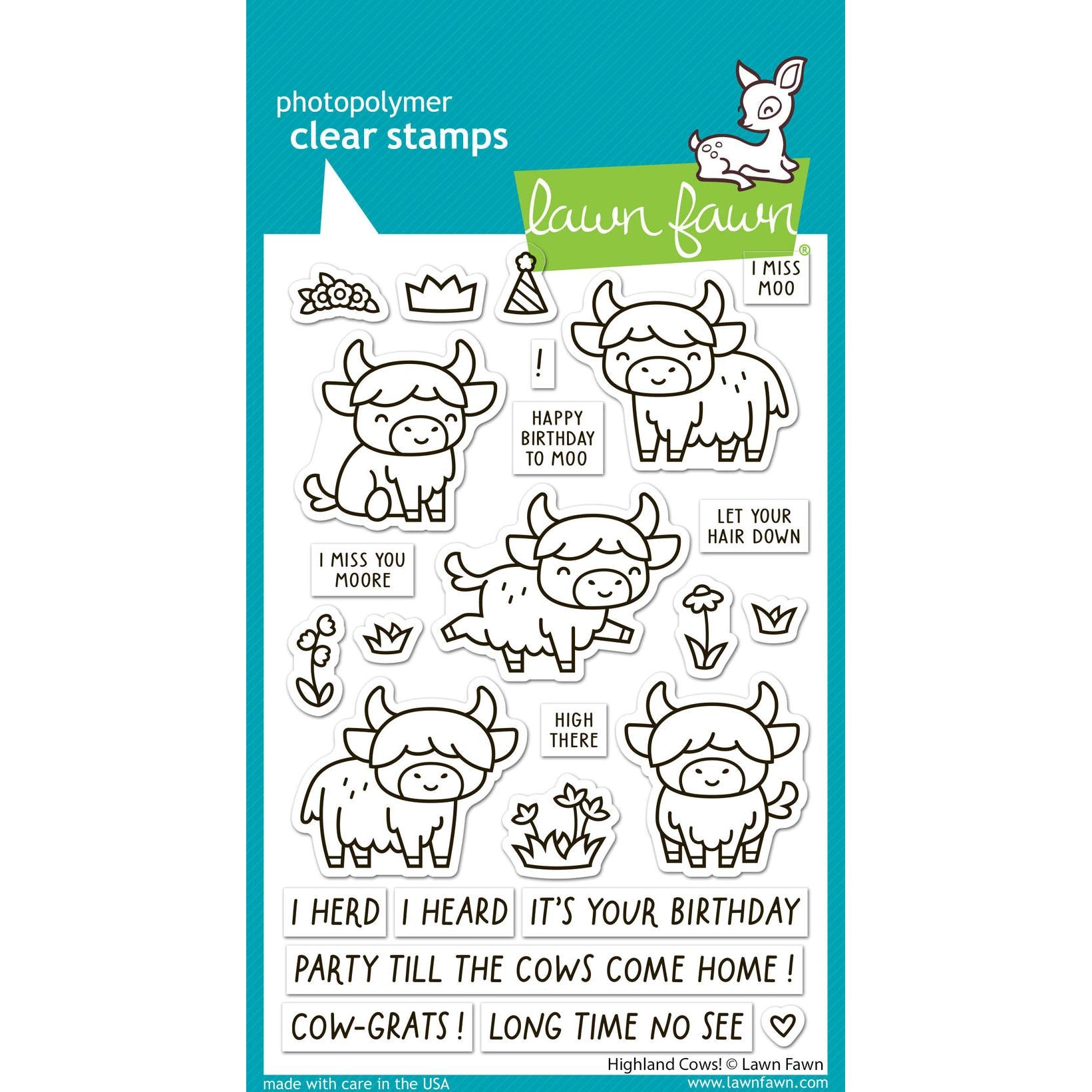 Lawn Fawn - Clear Stamps - Highland Cows!-ScrapbookPal