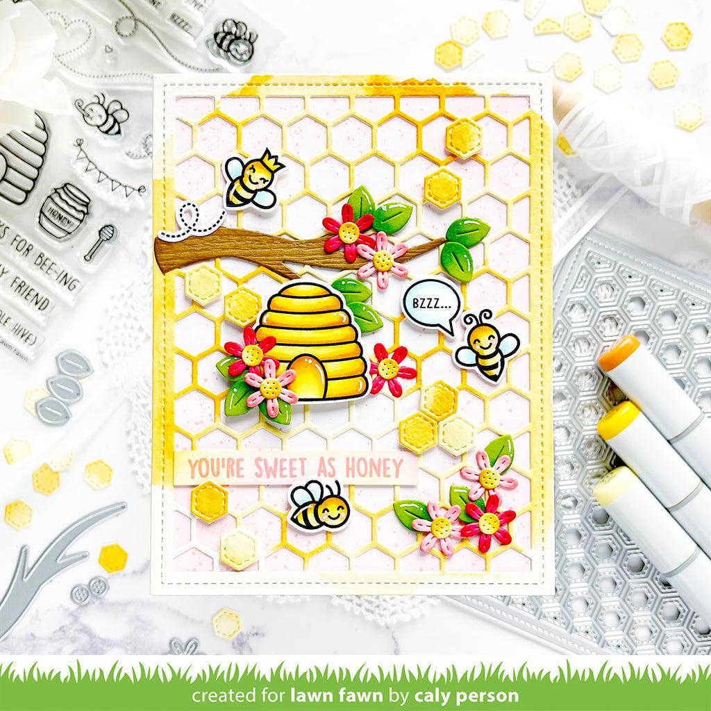 Lawn Fawn - Clear Stamps - Hive Five-ScrapbookPal