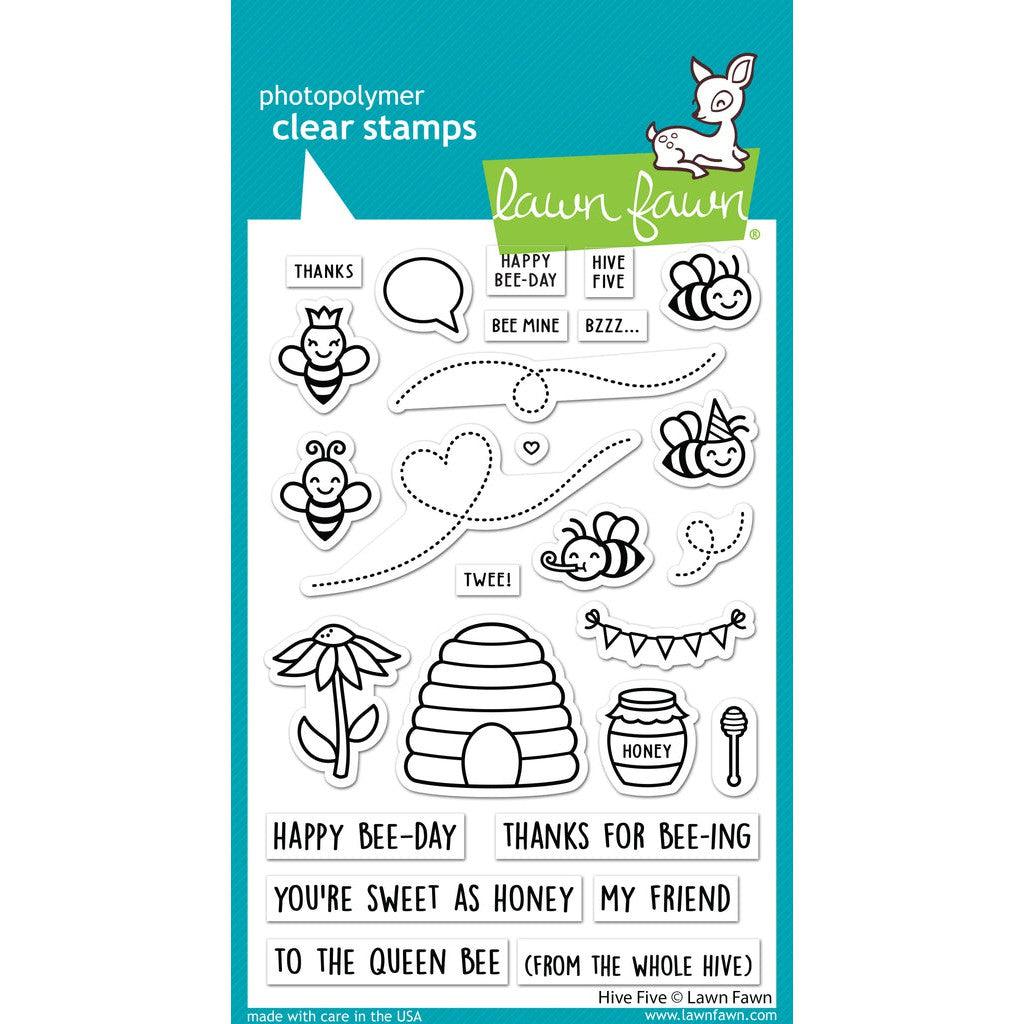 Lawn Fawn - Clear Stamps - Hive Five-ScrapbookPal