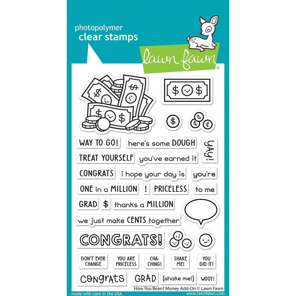 Lawn Fawn - Clear Stamps - How You Bean? Money Add-On-ScrapbookPal