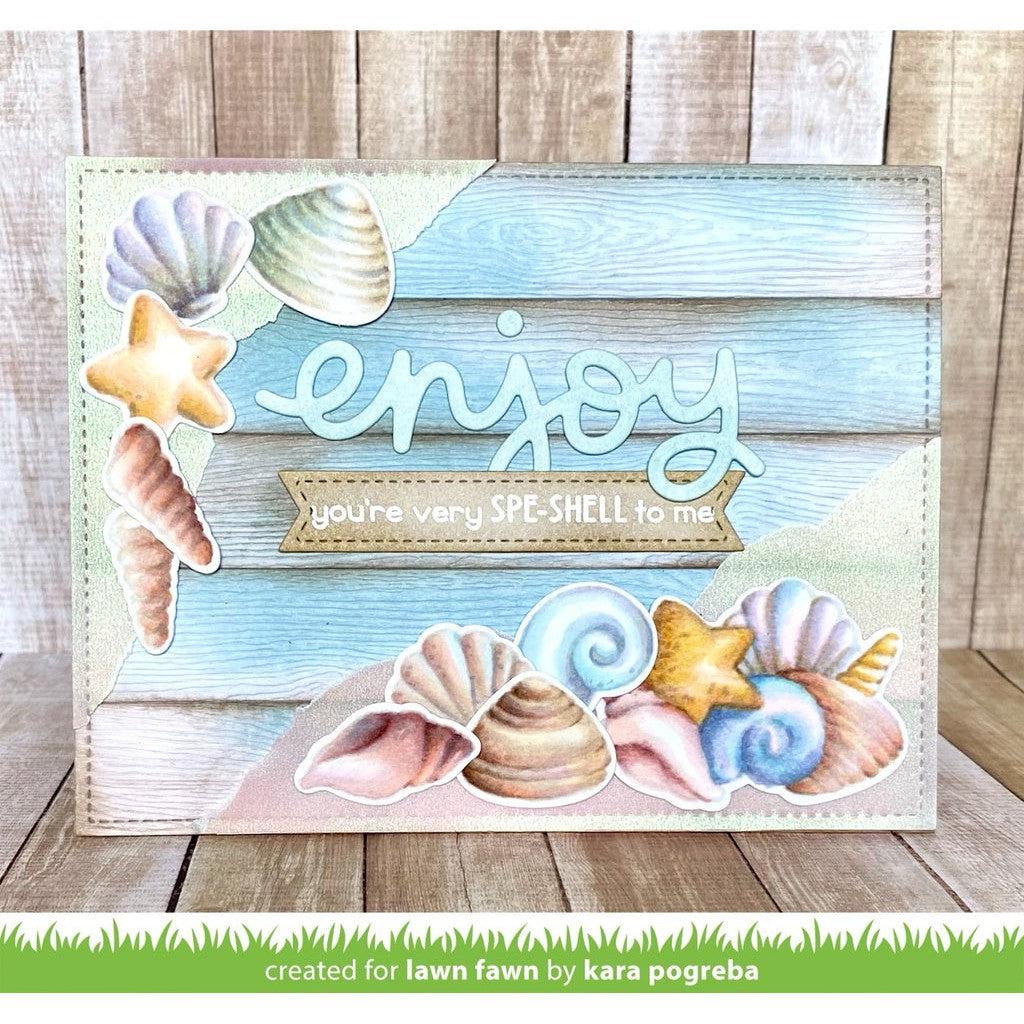 Lawn Fawn - Clear Stamps - How You Bean? Seashell Add-On-ScrapbookPal