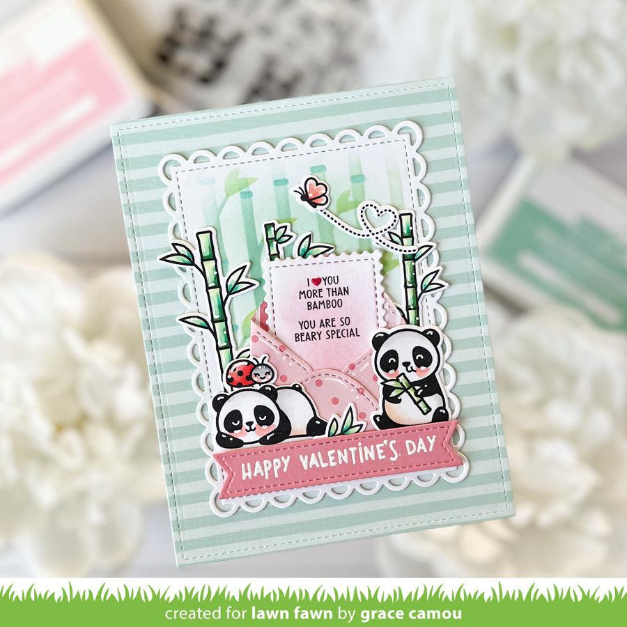 Lawn Fawn - Clear Stamps - I Heart Pandas Add-On-ScrapbookPal