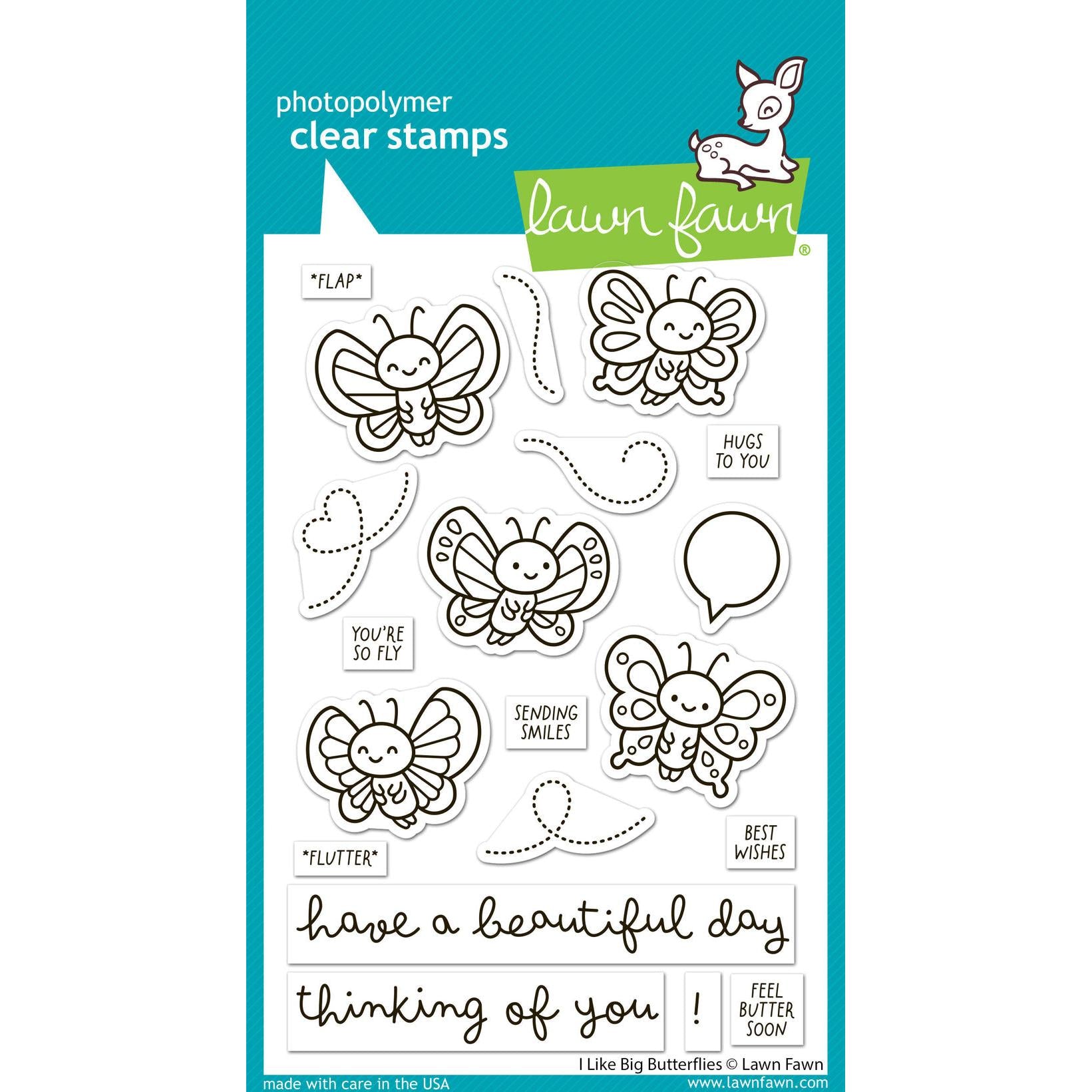 Lawn Fawn - Clear Stamps - I Like Big Butterflies-ScrapbookPal