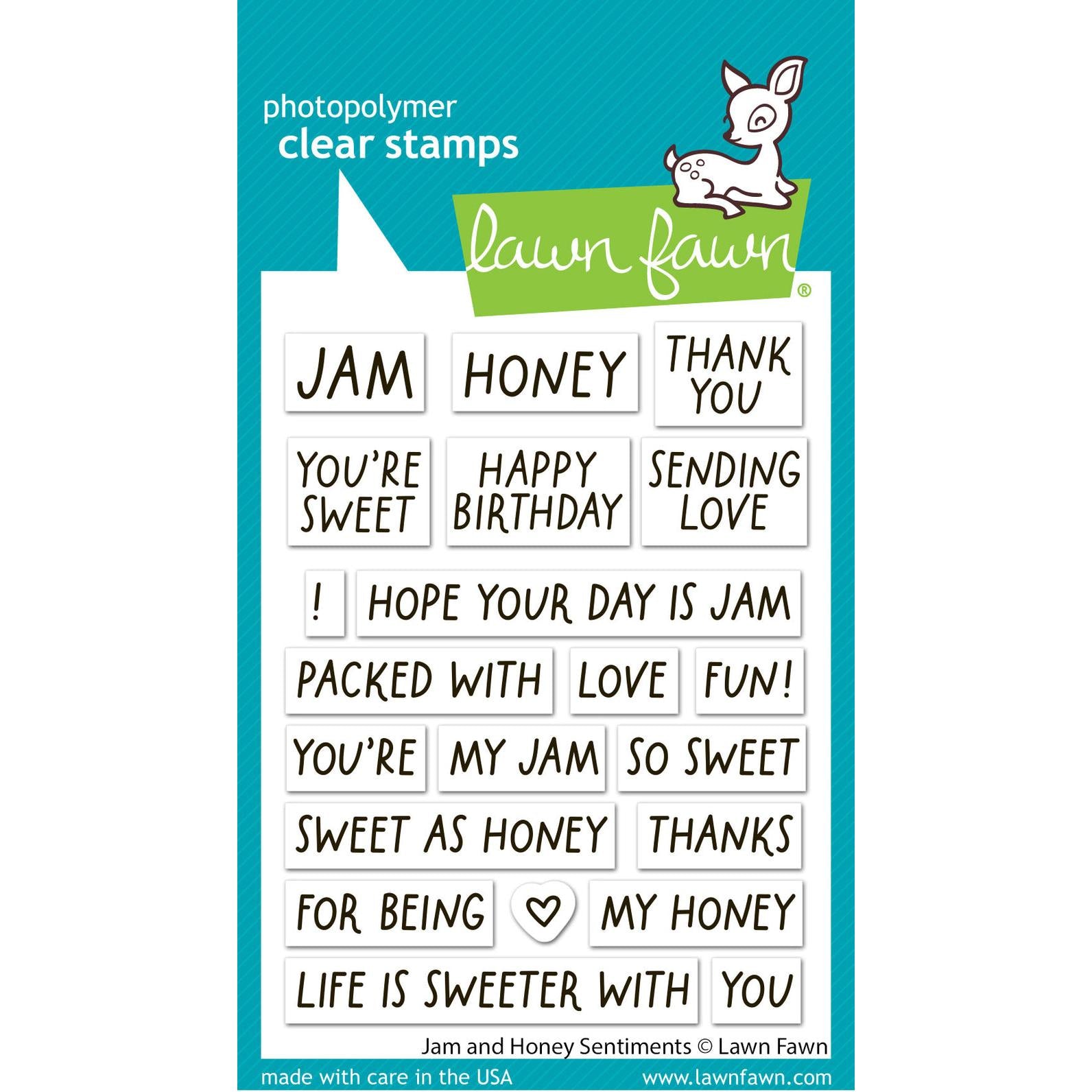 Lawn Fawn - Clear Stamps - Jam And Honey Sentiments-ScrapbookPal