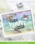 Lawn Fawn - Clear Stamps - Just Plane Awesome Sentiment Trails-ScrapbookPal