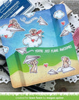 Lawn Fawn - Clear Stamps - Just Plane Awesome Sentiment Trails-ScrapbookPal