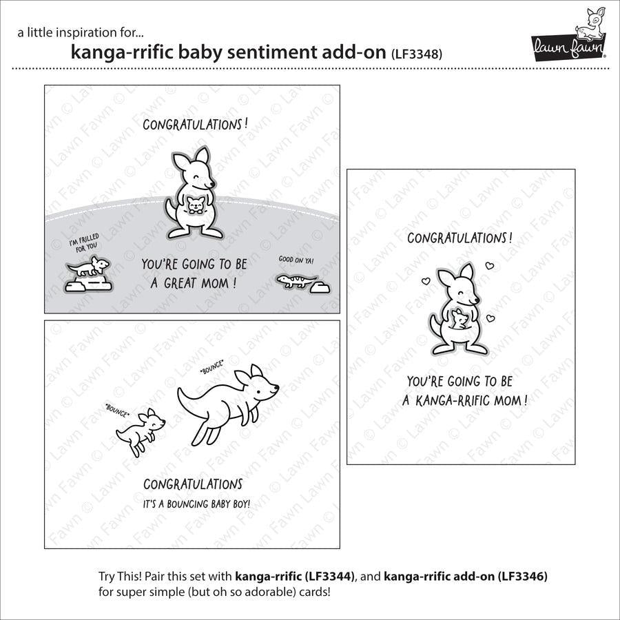 Lawn Fawn - Clear Stamps - Kanga-Rrific Baby Sentiment Add-On-ScrapbookPal