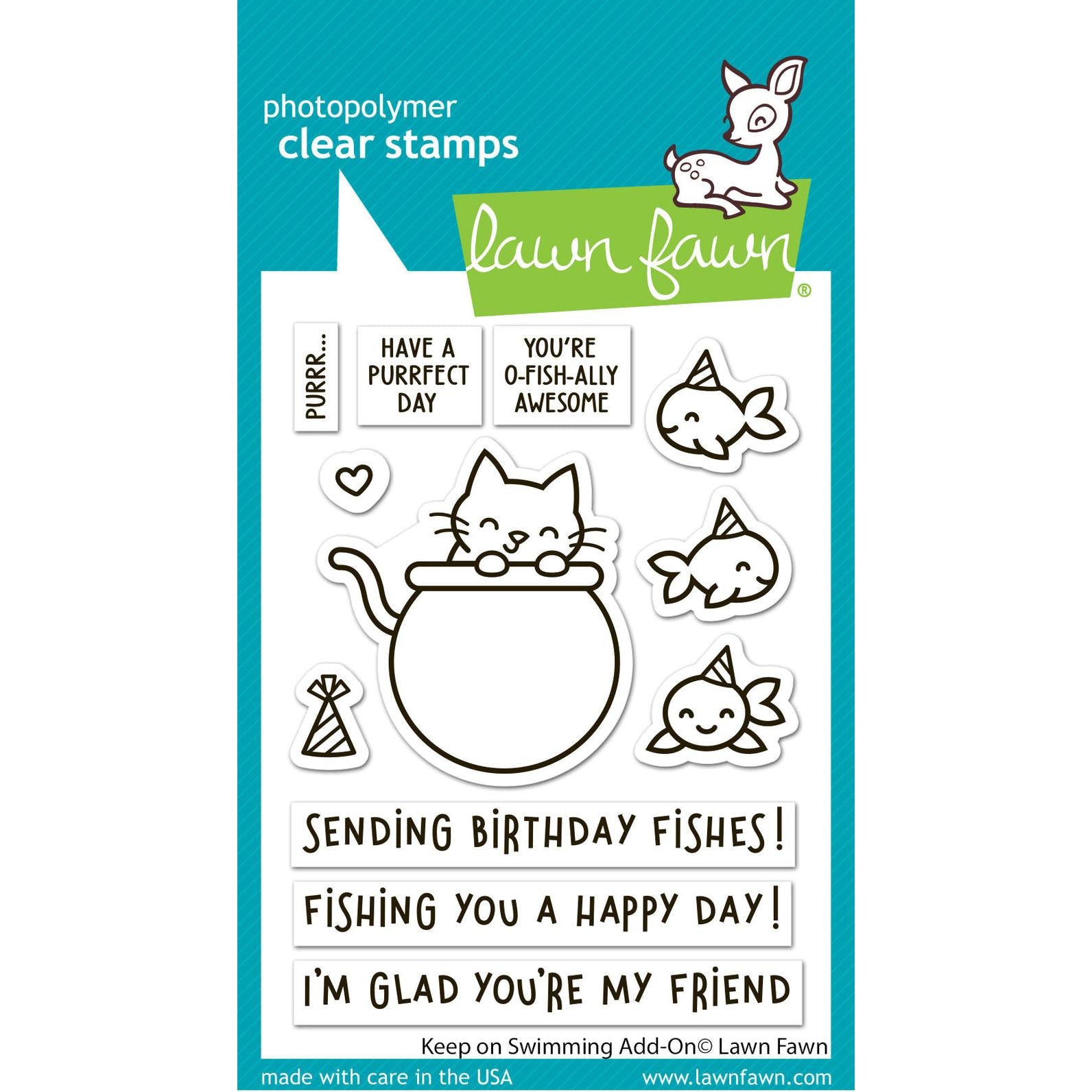 Lawn Fawn - Clear Stamps - Keep On Swimming Add-On-ScrapbookPal