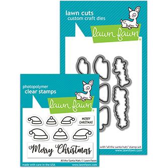 Lawn Fawn - Clear Stamps & Lawn Cuts - All The Santa Hats-ScrapbookPal