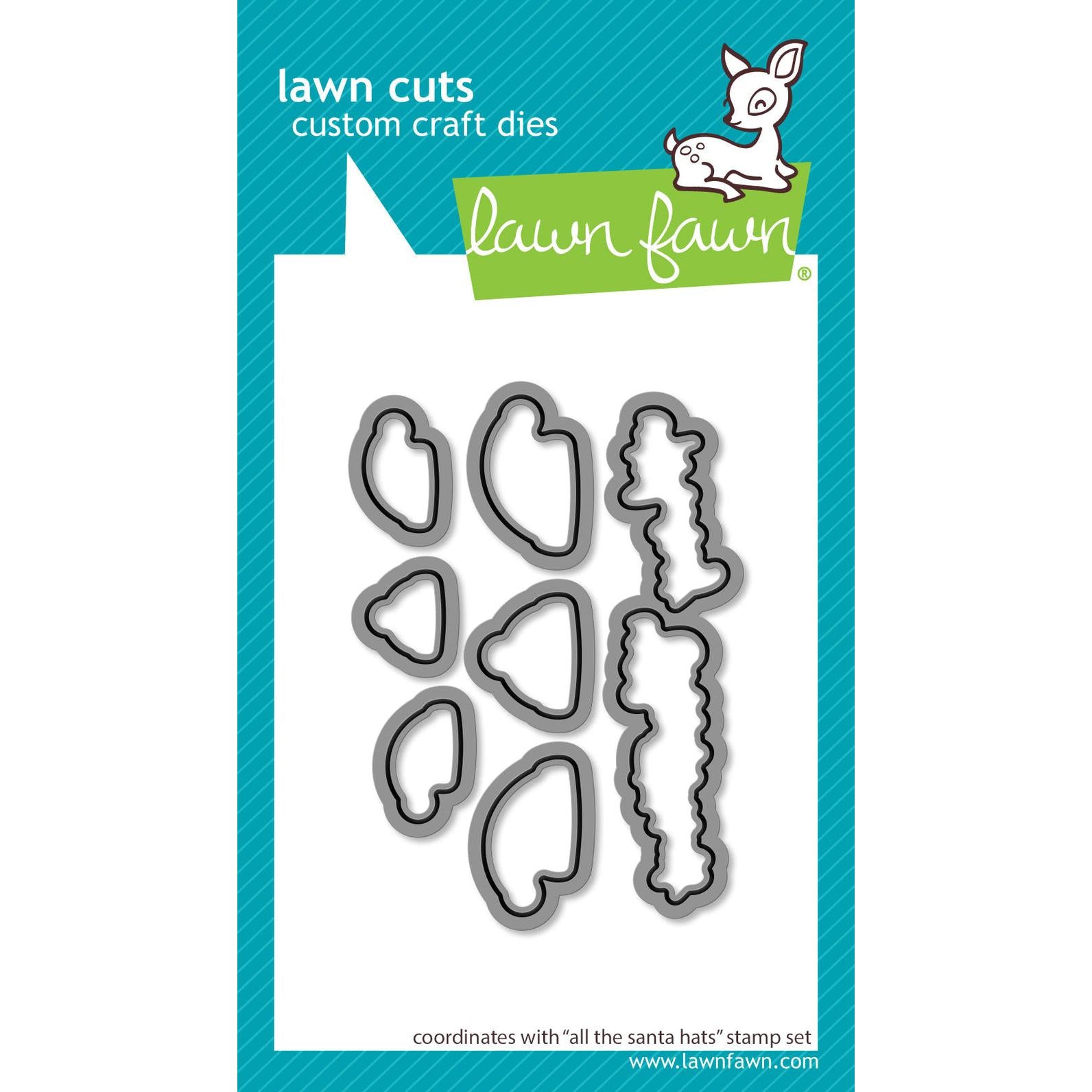Lawn Fawn - Clear Stamps, Lawn Cuts & Coloring Stencils - All The Santa Hats-ScrapbookPal