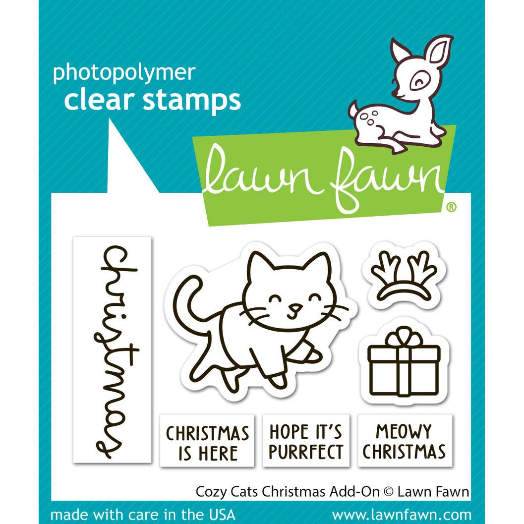 Lawn Fawn - Clear Stamps &amp; Lawn Cuts - Cozy Cats Christmas Add-on-ScrapbookPal