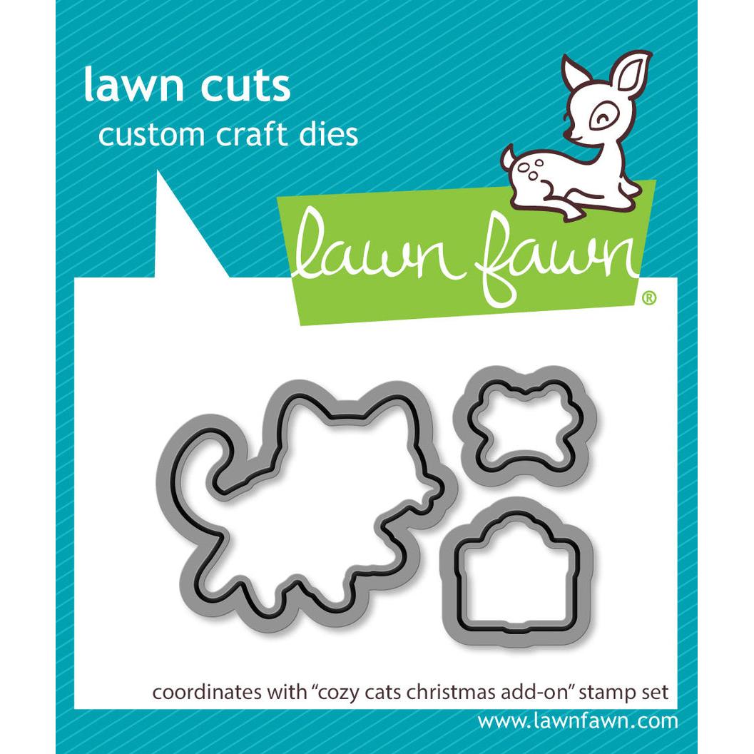 Lawn Fawn - Clear Stamps &amp; Lawn Cuts - Cozy Cats Christmas Add-on-ScrapbookPal