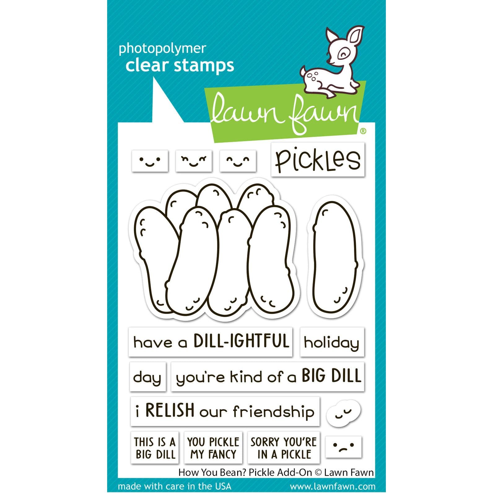 Lawn Fawn - Clear Stamps, Lawn Cuts &amp; Coloring Stencils - How You Bean? Pickle Add-on-ScrapbookPal