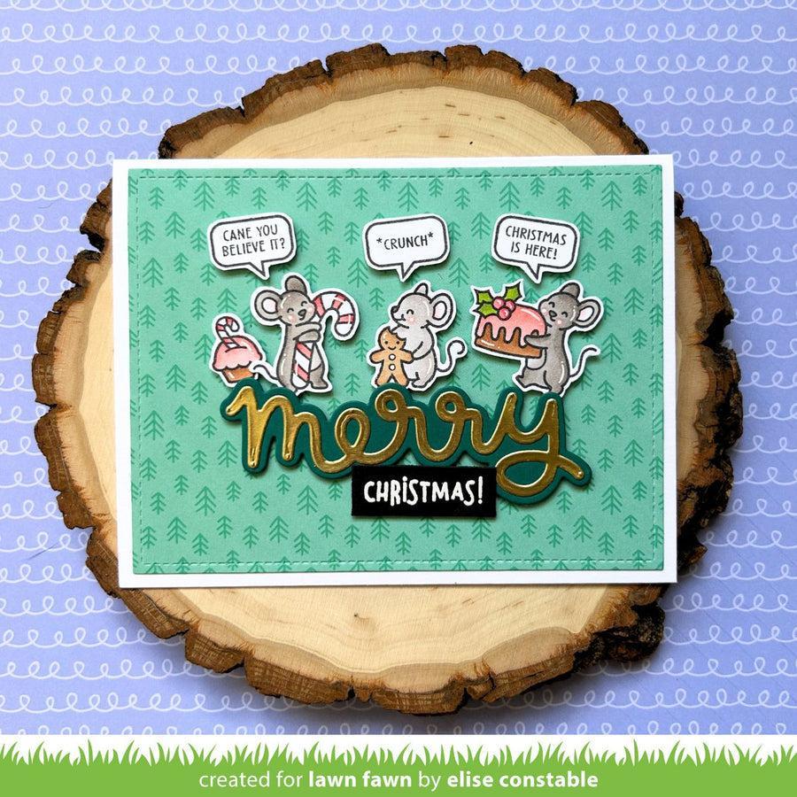 Lawn Fawn - Clear Stamps, Lawn Cuts &amp; Coloring Stencils - Sweet Christmas Mice-ScrapbookPal