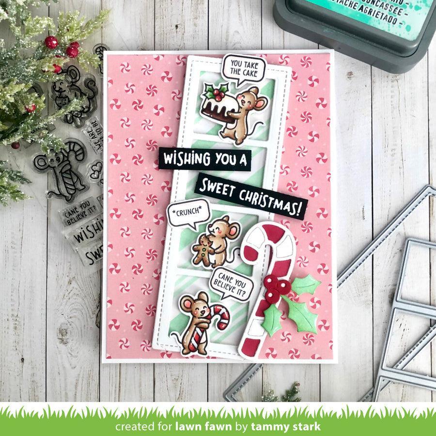 Lawn Fawn - Clear Stamps, Lawn Cuts &amp; Coloring Stencils - Sweet Christmas Mice-ScrapbookPal