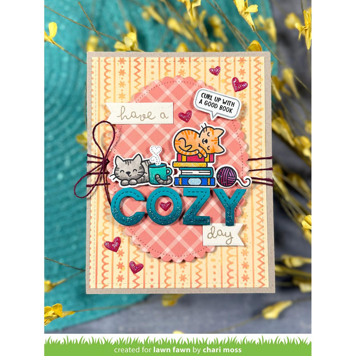 Lawn Fawn - Clear Stamps & Lawn Cuts - Cozy Cats-ScrapbookPal