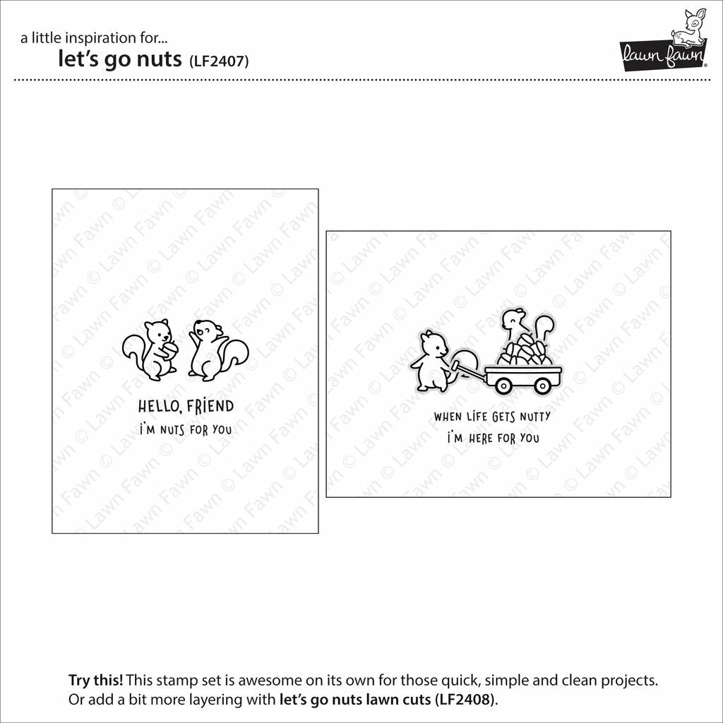 Lawn Fawn - Clear Stamps - Let&#39;s Go Nuts-ScrapbookPal