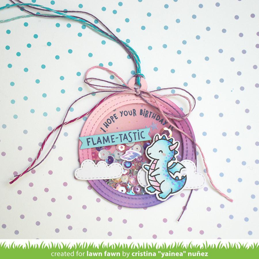 Lawn Fawn - Clear Stamps - Little Dragon Flip Flop-ScrapbookPal