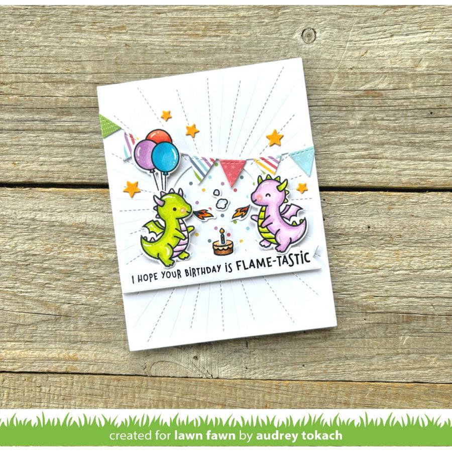 Lawn Fawn - Clear Stamps - Little Dragon Flip Flop-ScrapbookPal