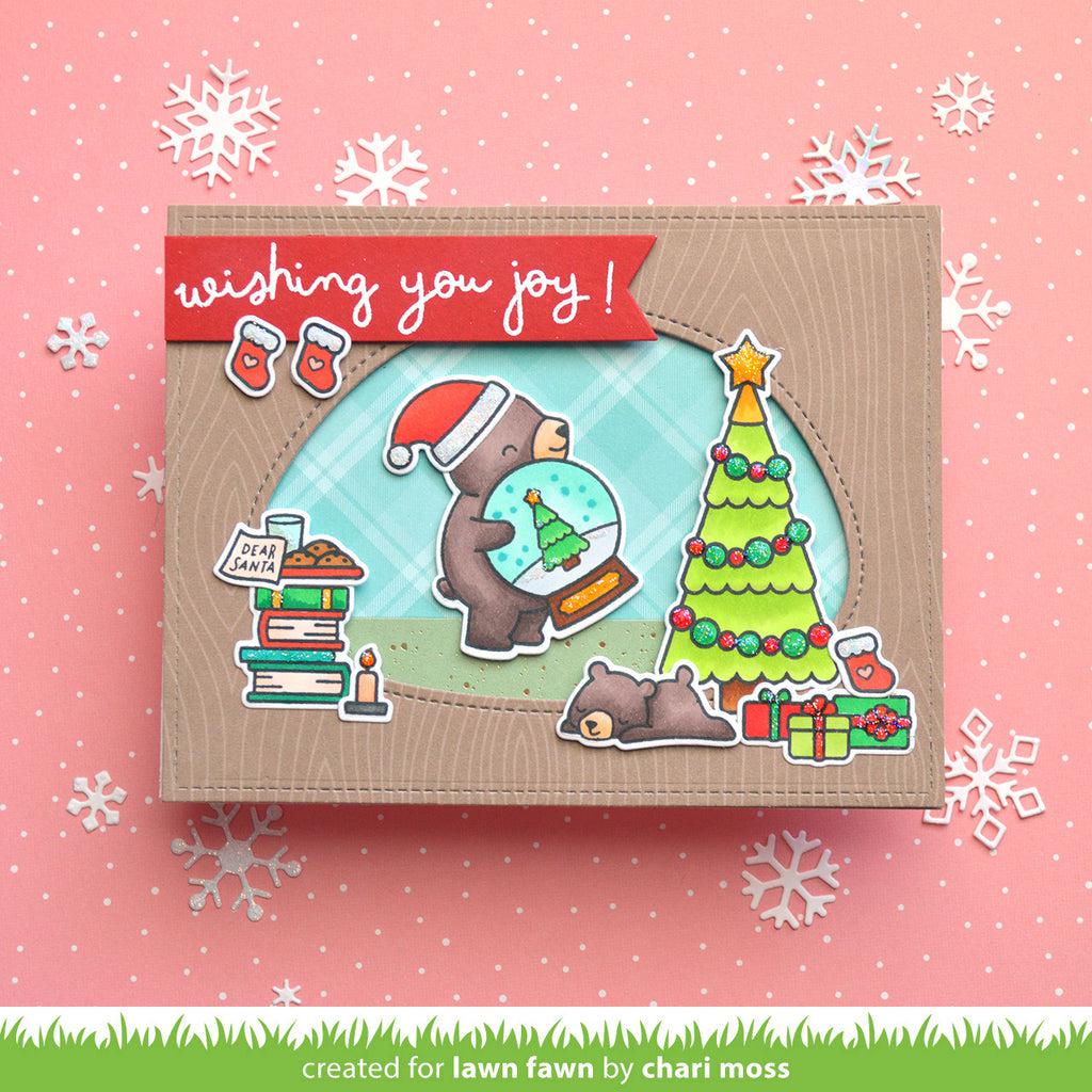 Lawn Fawn - Clear Stamps - Little Snow Globe: Bear-ScrapbookPal