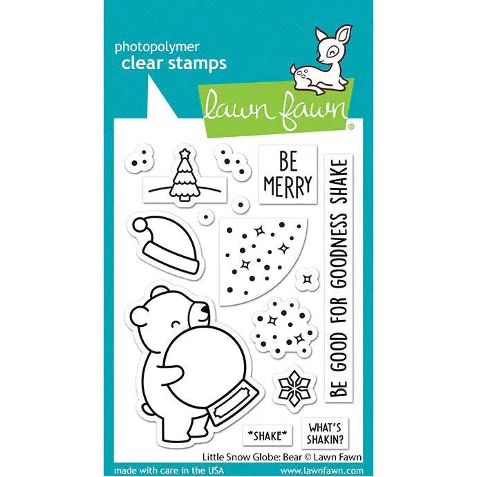 Lawn Fawn - Clear Stamps - Little Snow Globe: Bear-ScrapbookPal