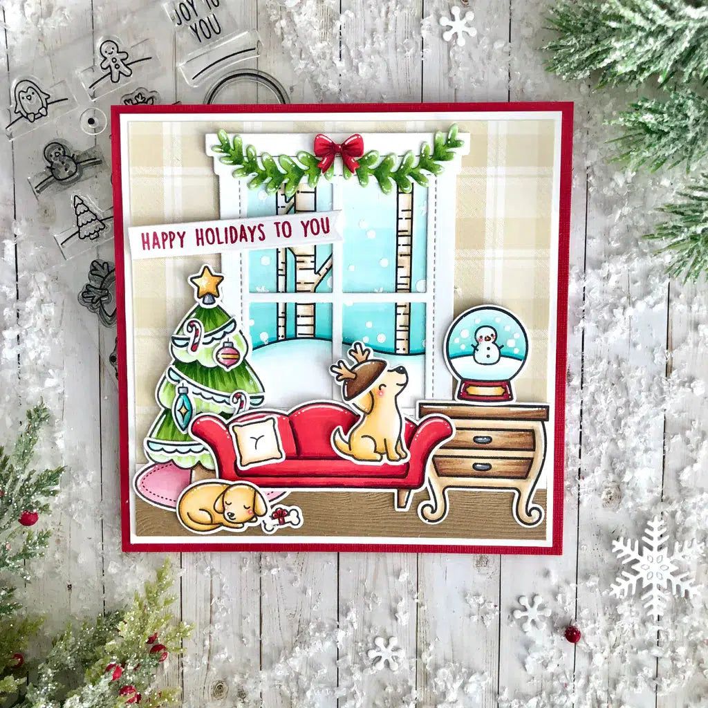 Lawn Fawn - Clear Stamps - Little Snow Globe: Dog-ScrapbookPal