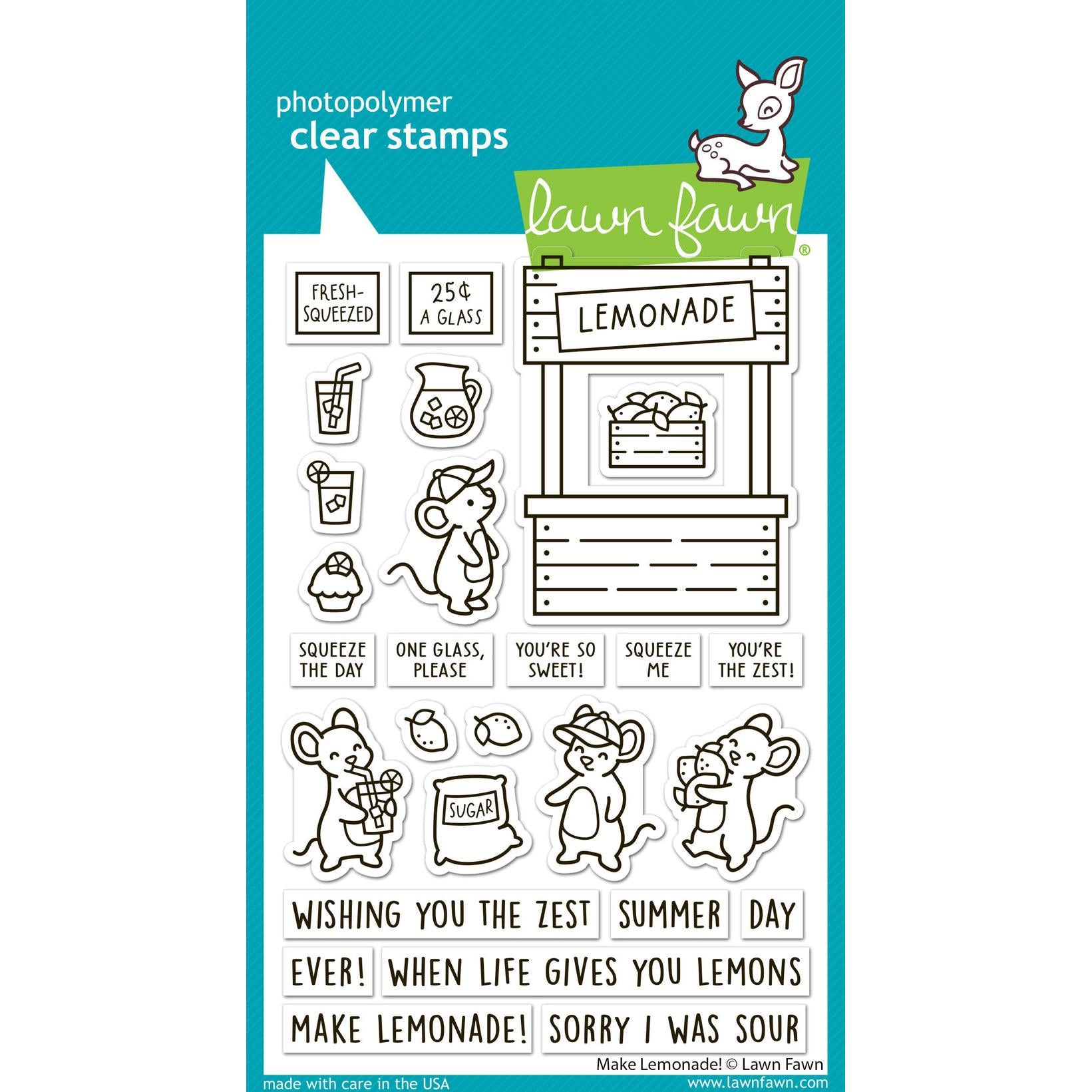 Lawn Fawn - Clear Stamps - Make Lemonade!-ScrapbookPal