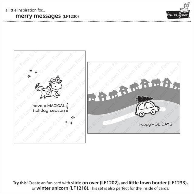 Lawn Fawn - Clear Stamps - Merry Messages-ScrapbookPal