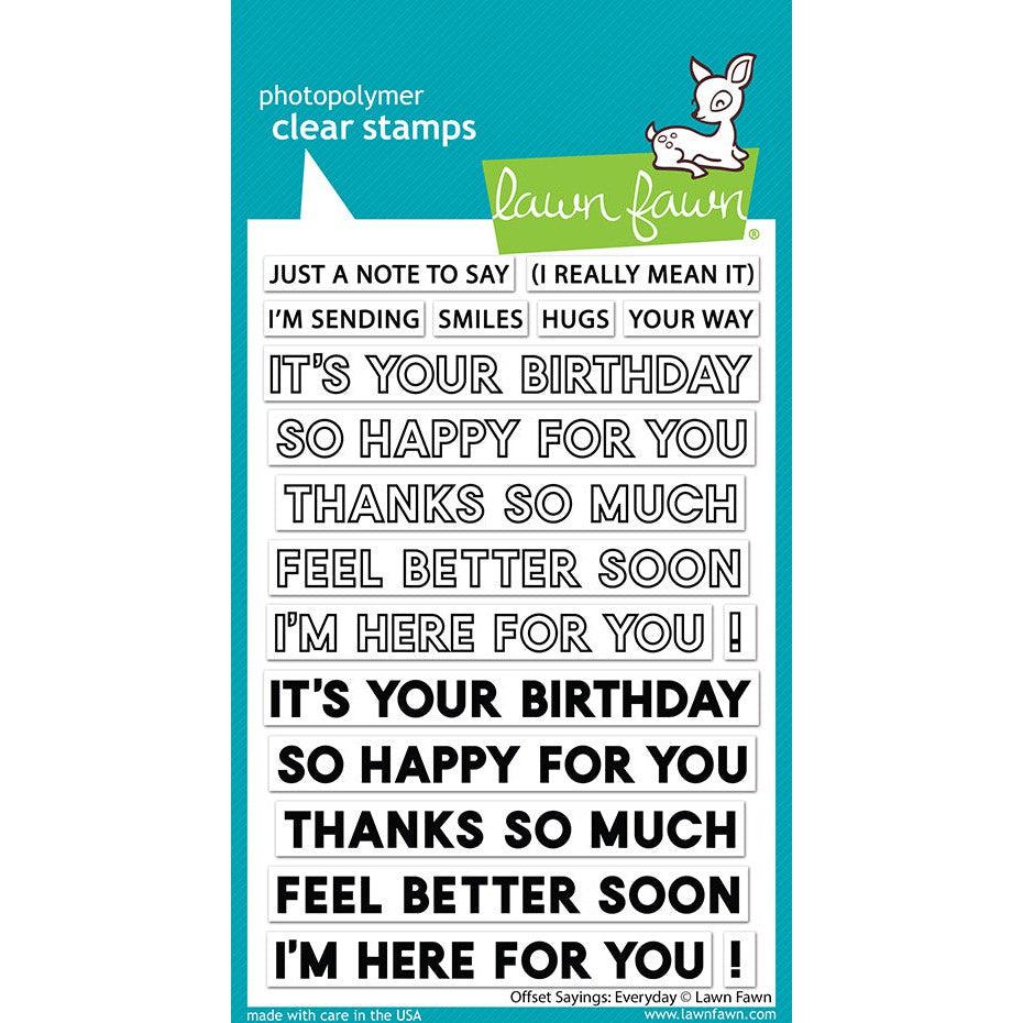 Lawn Fawn - Clear Stamps - Offset Sayings: Everyday-ScrapbookPal