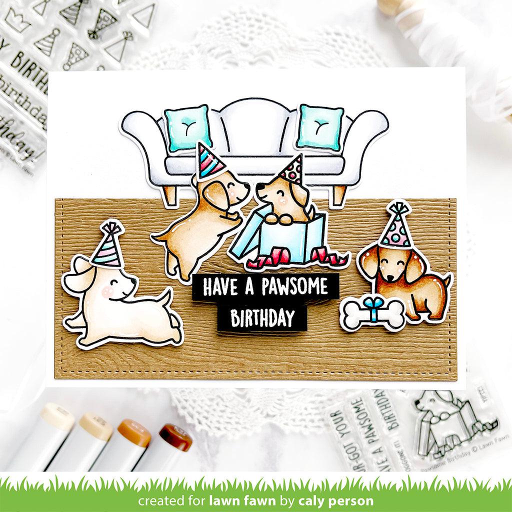 Lawn Fawn - Clear Stamps - Pawsome Birthday-ScrapbookPal
